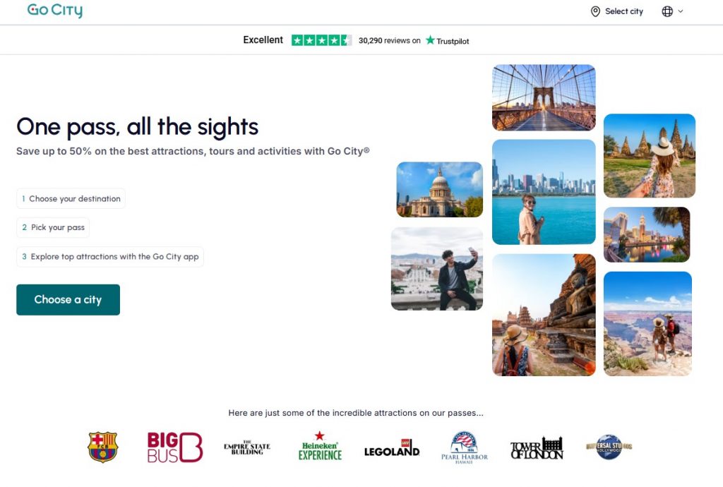 Der Go City Pass ist ein digitaler Sightseeing-Pass für Städtereisen auf der ganzen Welt. Er ermöglicht dir den Zugang zu Dutzenden – manchmal sogar Hunderten – von Top-Attraktionen, Touren, Museen und Ausflügen. 