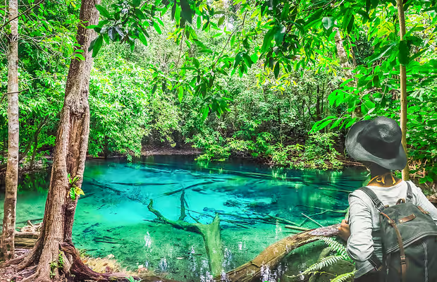 Kombi-Tour aus Tiger Cave Tempel, Emerald Pool & Hot Springs