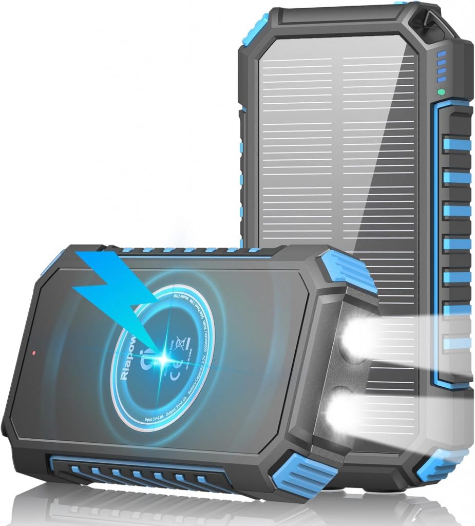 Riapow Wireless Solar Powerbank 26800mAh: Solar Ladegerät